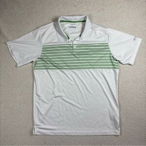 Columbia Omni Wick Advanced Evaporation Men White/Green Stripe XL S/S Polo